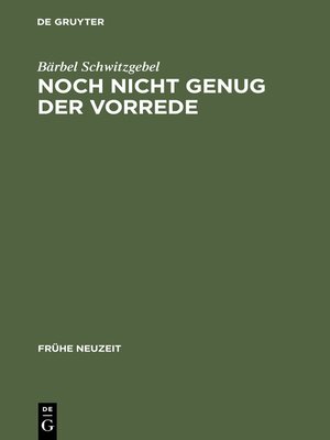 cover image of Noch nicht genug der Vorrede